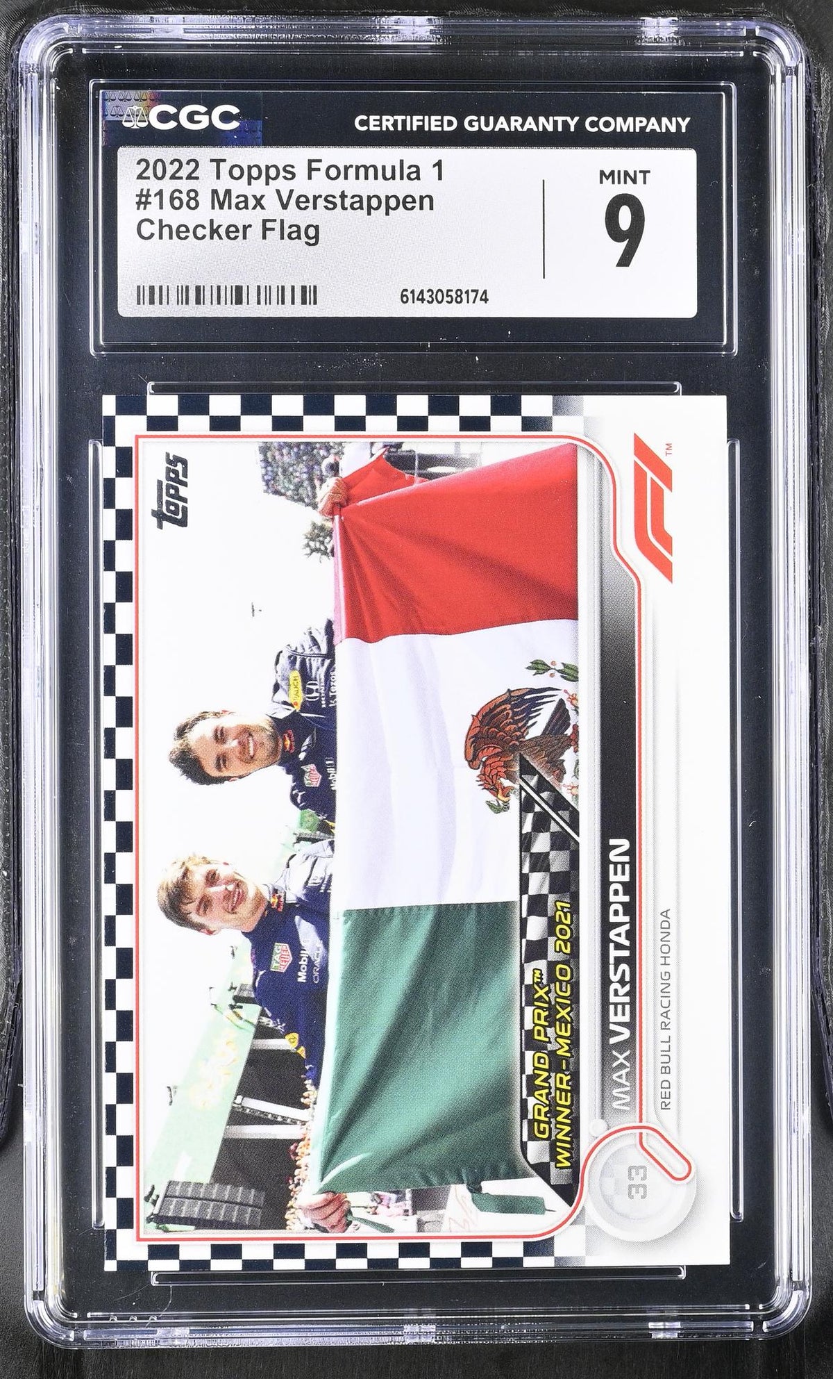 2022 Topps Chrome #168 Max Verstappen Checker Flag CGC 9