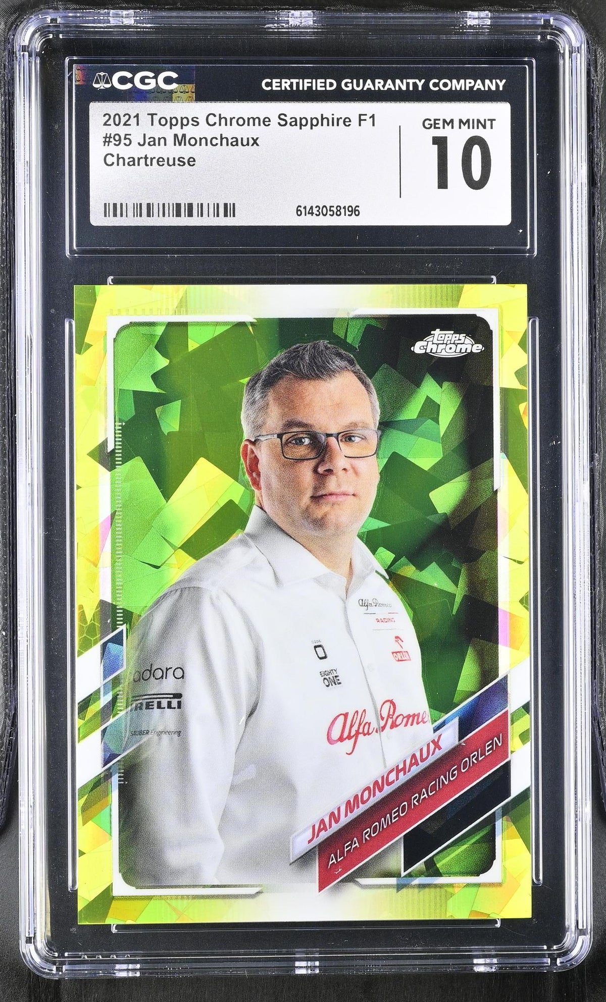 2021 Topps Chrome #95 Jan Monchaux Sapphire F1 /199 CGC 10