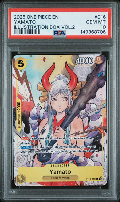 2025 One Piece Card Game Yamato #016 Illustration Box Vol.2 PSA 10