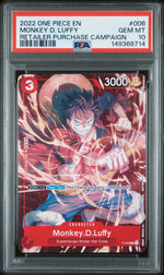 2022 One Piece Promos Monkey D. Luffy #P006 PSA 10