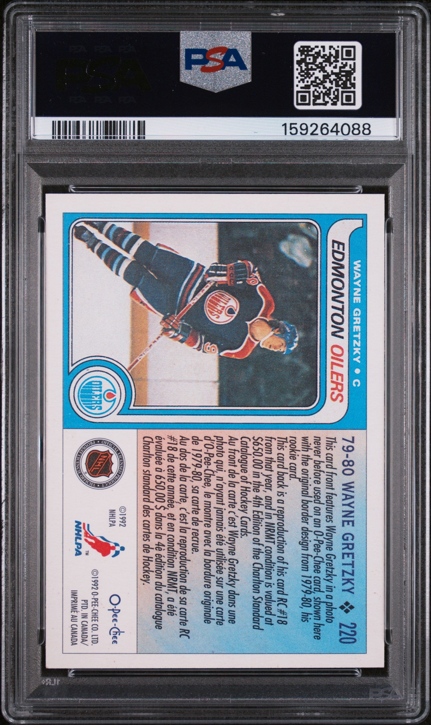 1992 O-Pee-Chee Wayne Gretzky #220 PSA 8