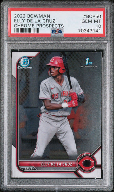 2022 Bowman Chrome Prospects Elly De La Cruz #BCP50 1st Bowman PSA 10