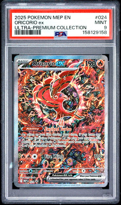 2025 Pokemon Mega Evolution Mega Charizard X Ex Black Star Promo Ultra Premium Collection Oricorio Ex #024 PSA 9