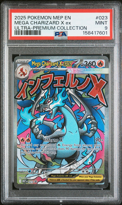 2025 Pokemon Mega Evolution Black Star Promo Ultra Premium Collection Mega Charizard X Ex #023 PSA 9