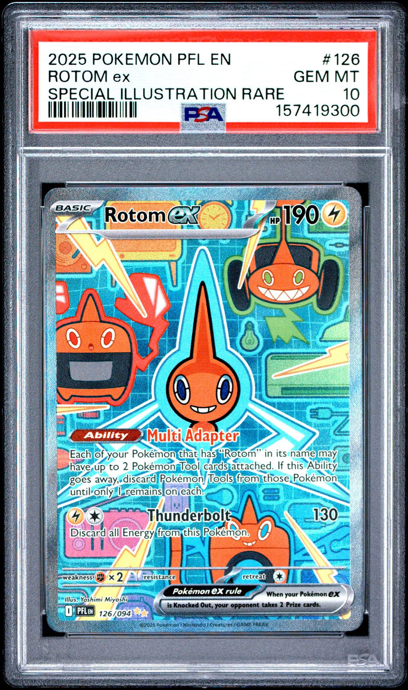 2025 Pokemon Mega Evolution Phantasmal Flames Special Illustration Rare Rotom Ex #126 PSA 10