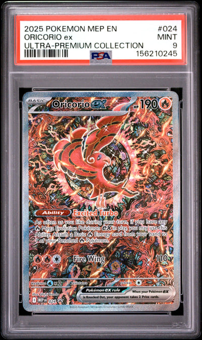 2025 Pokemon Mega Evolution Mega Charizard X Ex Black Star Promo Ultra Premium Collection Oricorio Ex #024 PSA 9