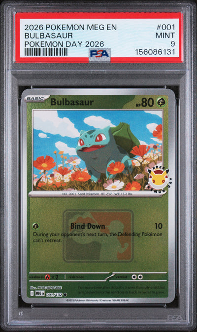 Pokémon Day 2026 Bulbasaur #001 /132 PSA 9