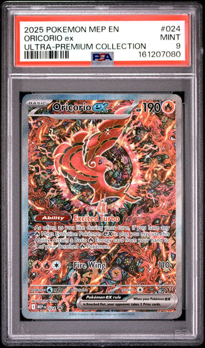 2025 Pokemon Mega Evolution Mega Charizard X Ex Black Star Promo Ultra Premium Collection Oricorio Ex #024 PSA 9