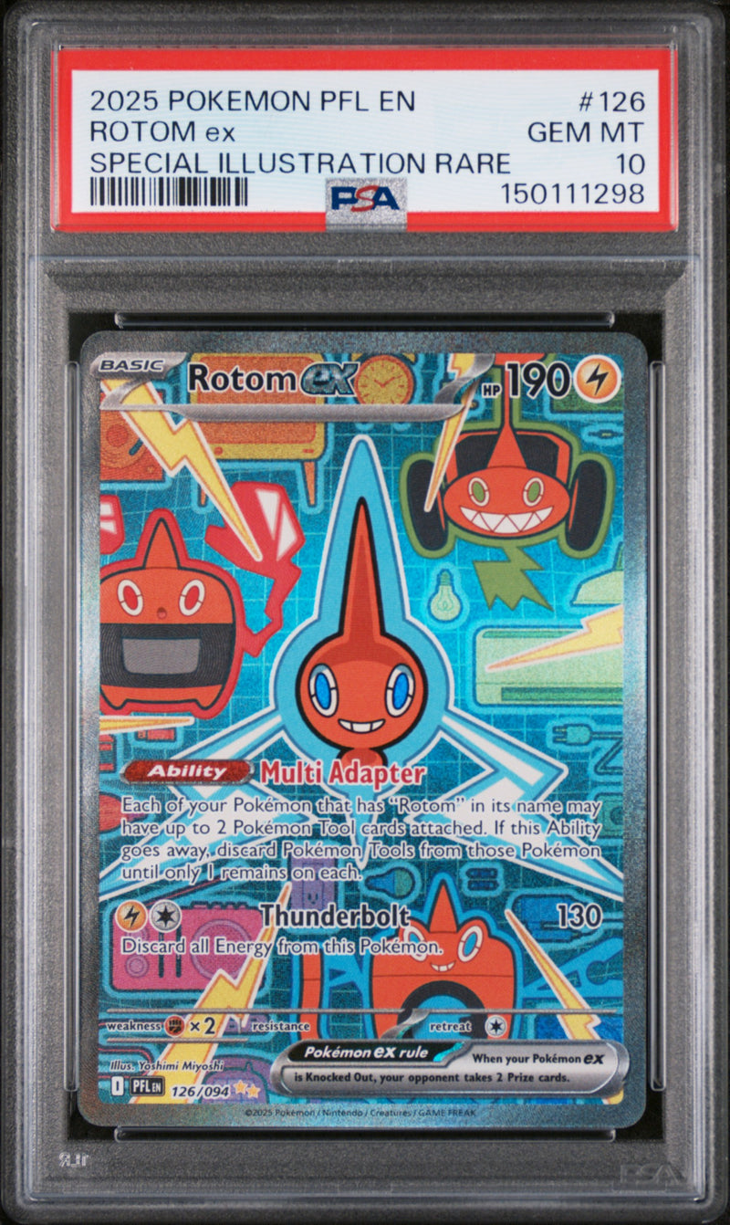 2025 Pokemon Mega Evolution Phantasmal Flames Special Illustration Rare Rotom Ex #126 PSA 10