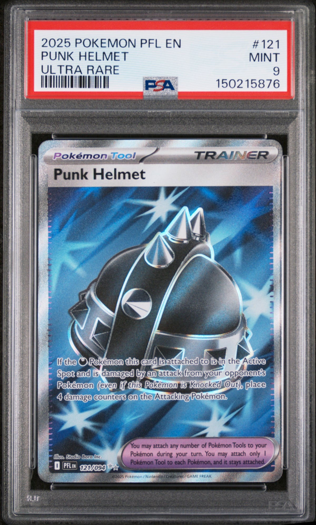 2025 Phantasmal Flames - Pfl En - English Ultra Rare Holo Punk Helmet #121 PSA 9