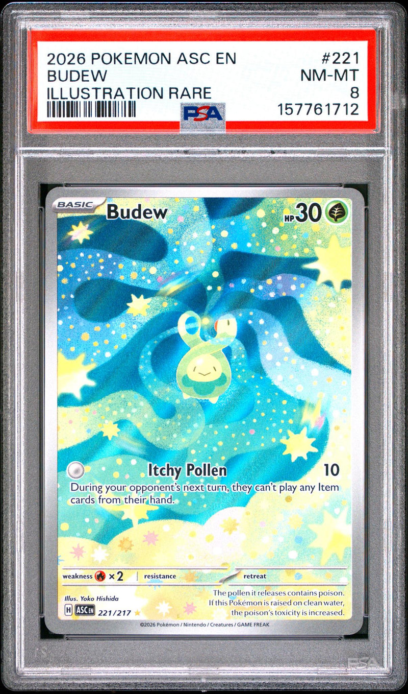 Pokémon 2026 Budew #221 Illustration Rare PSA 8