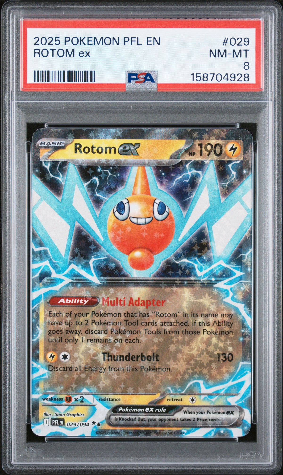 2025 Phantasmal Flames - Pfl En - English Holo Rotom Ex #029 PSA 8