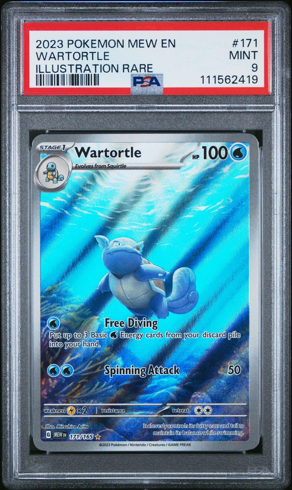 2023 Pokemon Scarlet and Violet 151 Illustration Rare Wartortle #171 PSA 9
