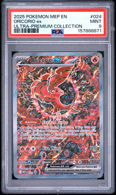 2025 Pokemon Mega Evolution Mega Charizard X Ex Black Star Promo Ultra Premium Collection Oricorio Ex #024 PSA 9