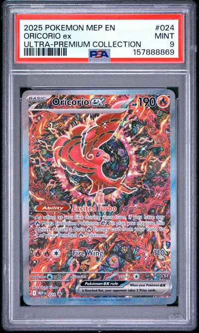 2025 Pokemon Mega Evolution Mega Charizard X Ex Black Star Promo Ultra Premium Collection Oricorio Ex #024 PSA 9