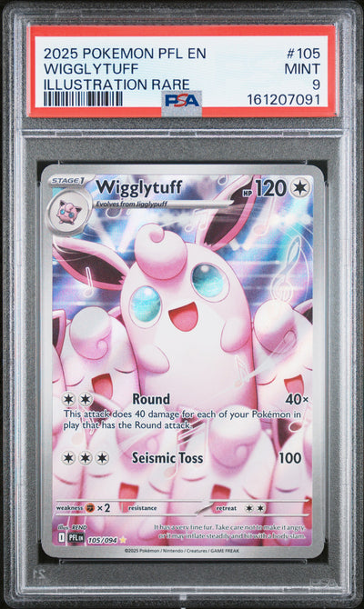 2025 Pokémon PFL EN Wigglytuff #105/094 Illustration Rare PSA 9