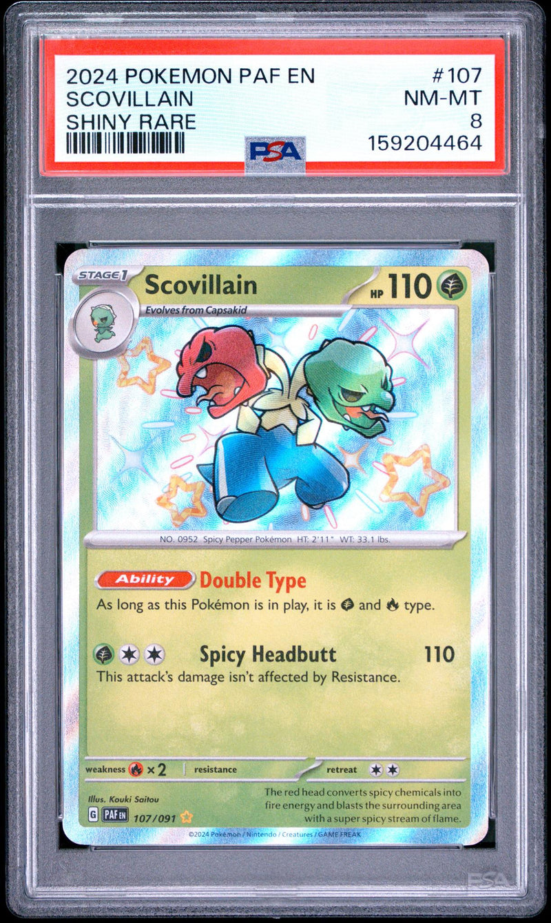 Pokémon PAF Scovillain #107 Shiny Rare PSA 8