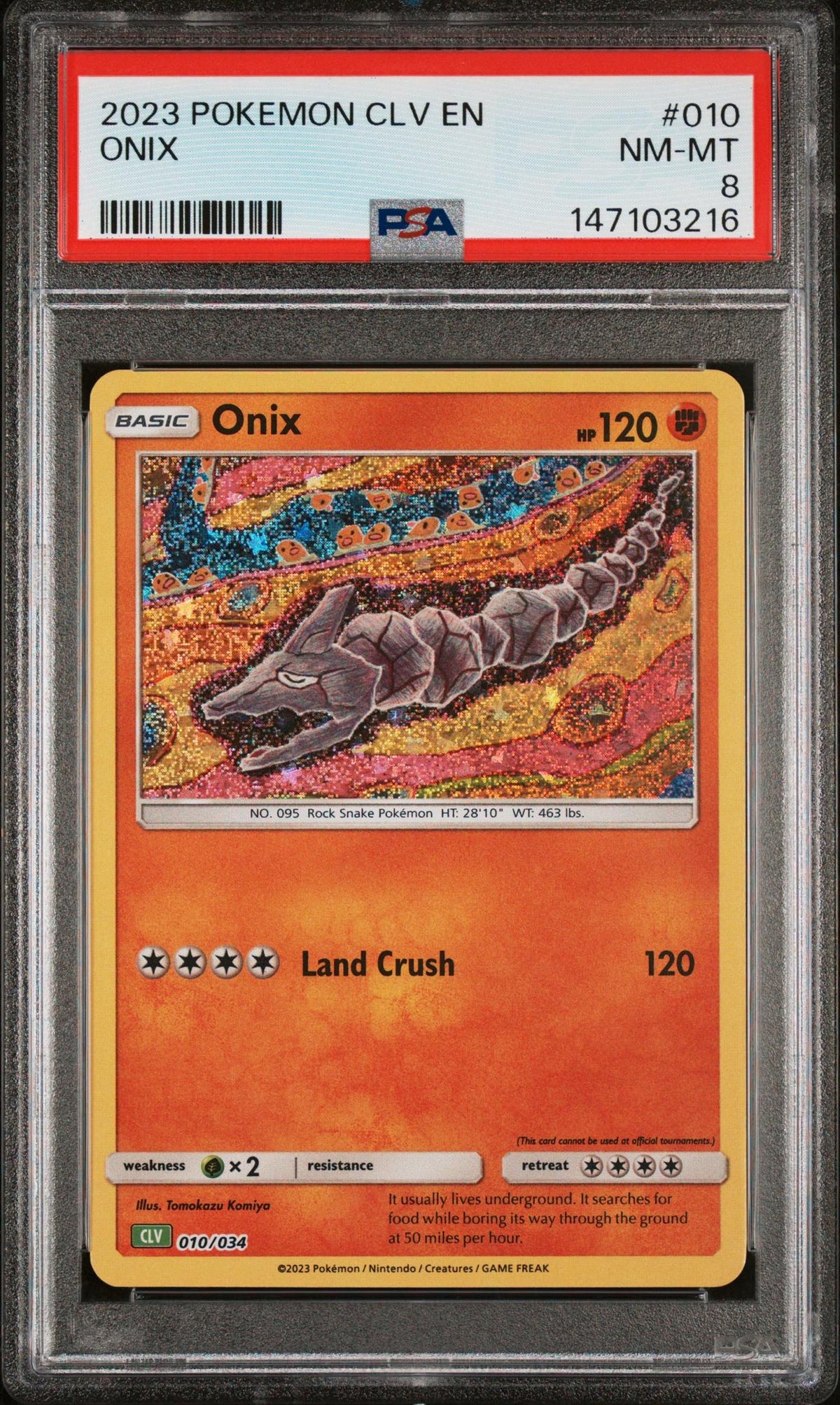 2023 Pokemon Classic Venusaur and Lugia Ex Deck Onix #10 PSA 8