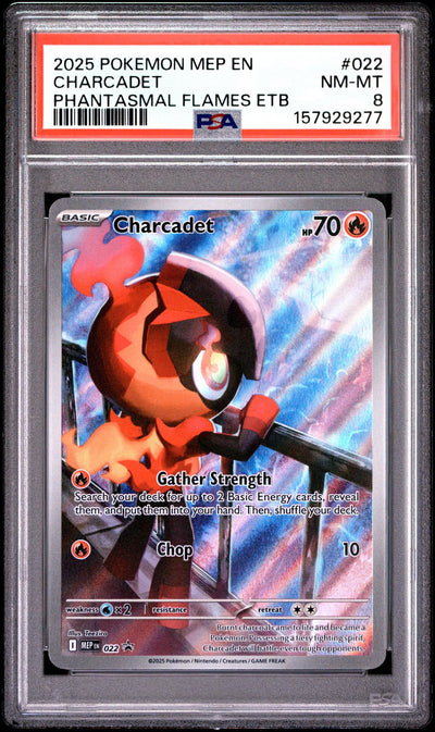 Pokémon Phantasmal Flames ETB Charcadet #022 PSA 8