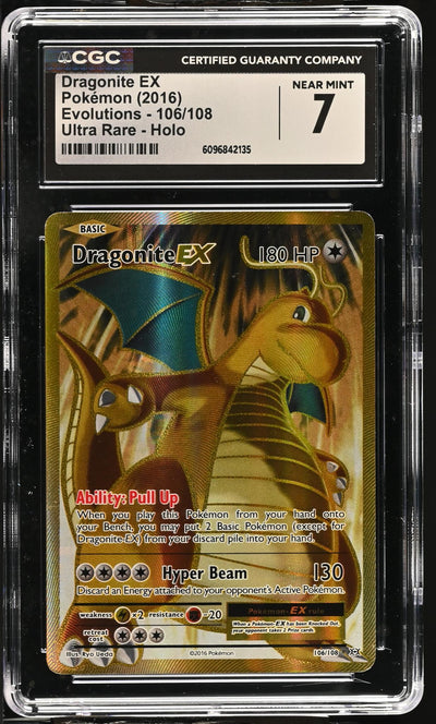 2016 Pokemon #106/108 Dragonite EX Evolutions CGC 7