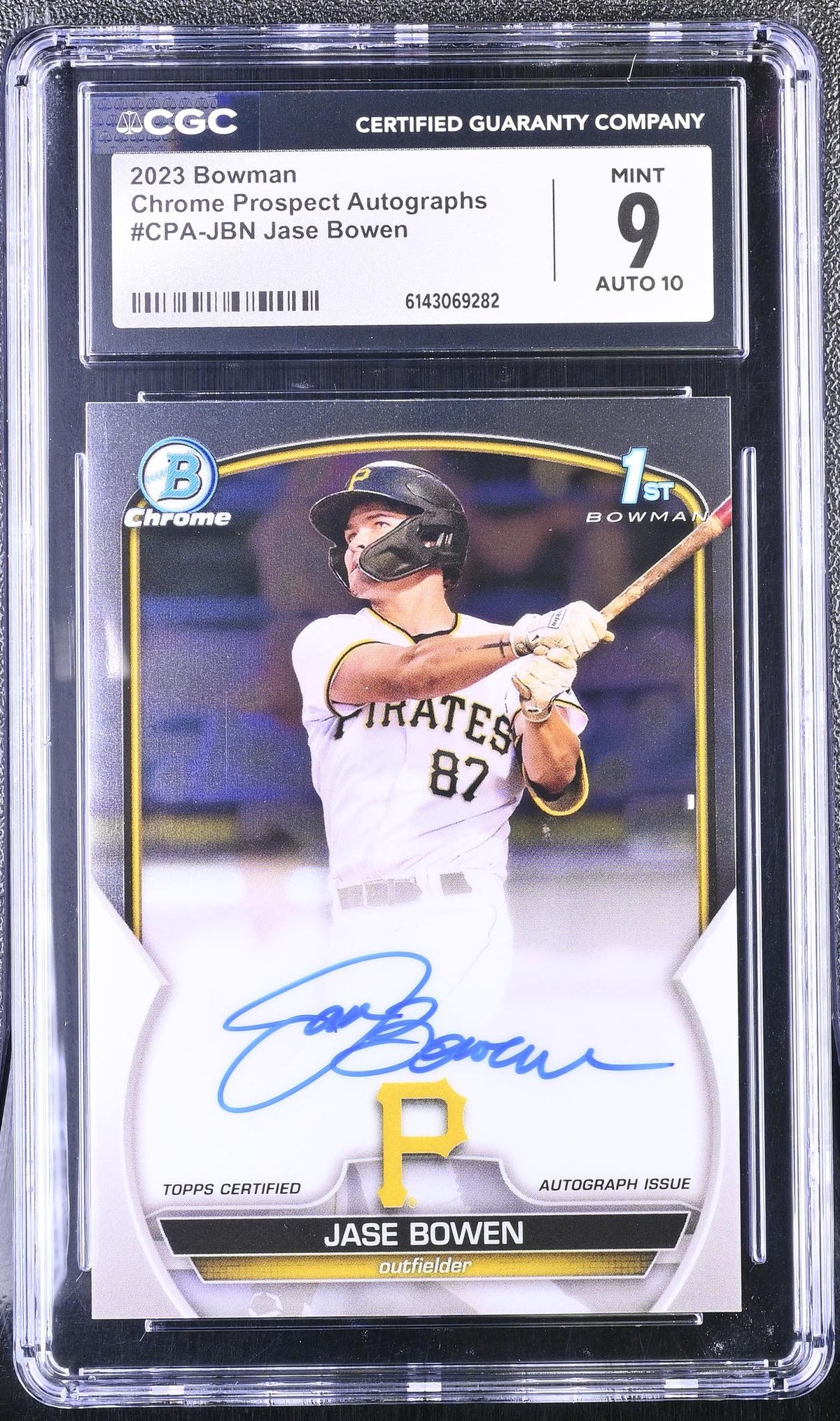 2023 Bowman Chrome Prospect Autographs Jase Bowen #CPA-JBN Auto CGC 9