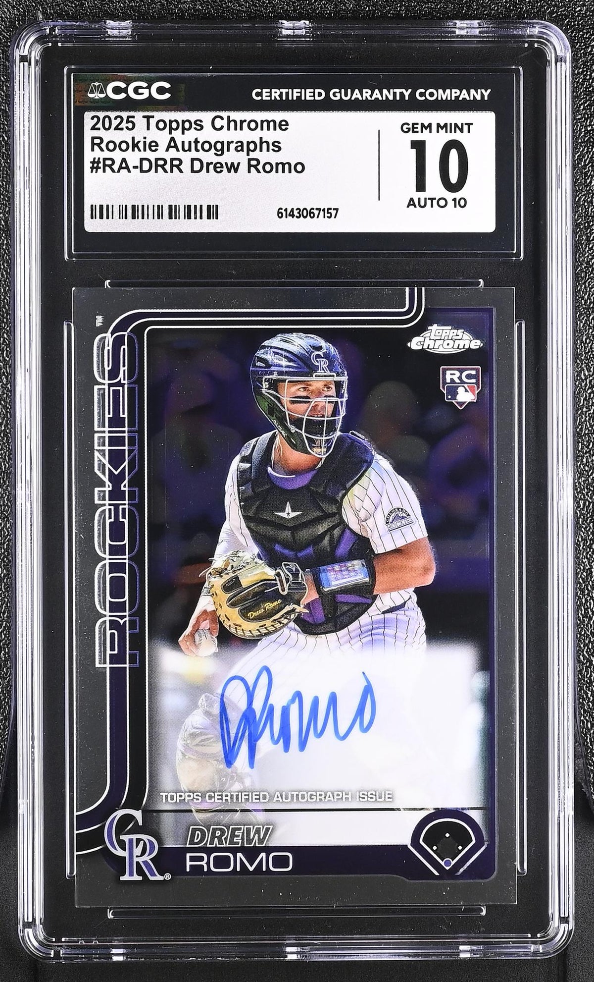 2025 Topps Chrome #RA-DRR Drew Romo Rookie Autographs Auto CGC 10