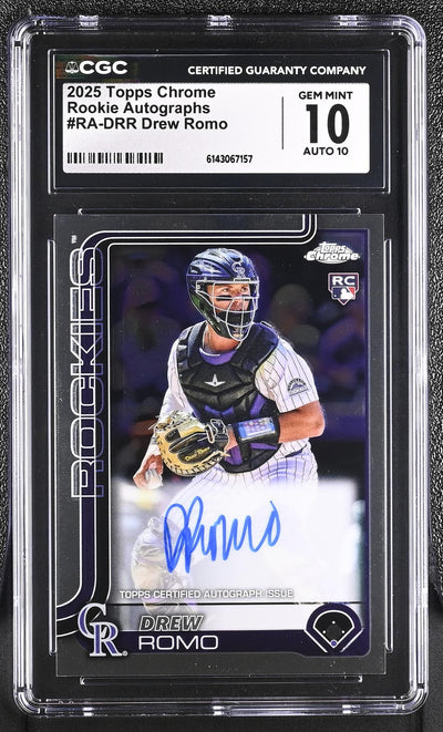 2025 Topps Chrome Drew Romo #RA-DRR Rookie Autographs CGC 10