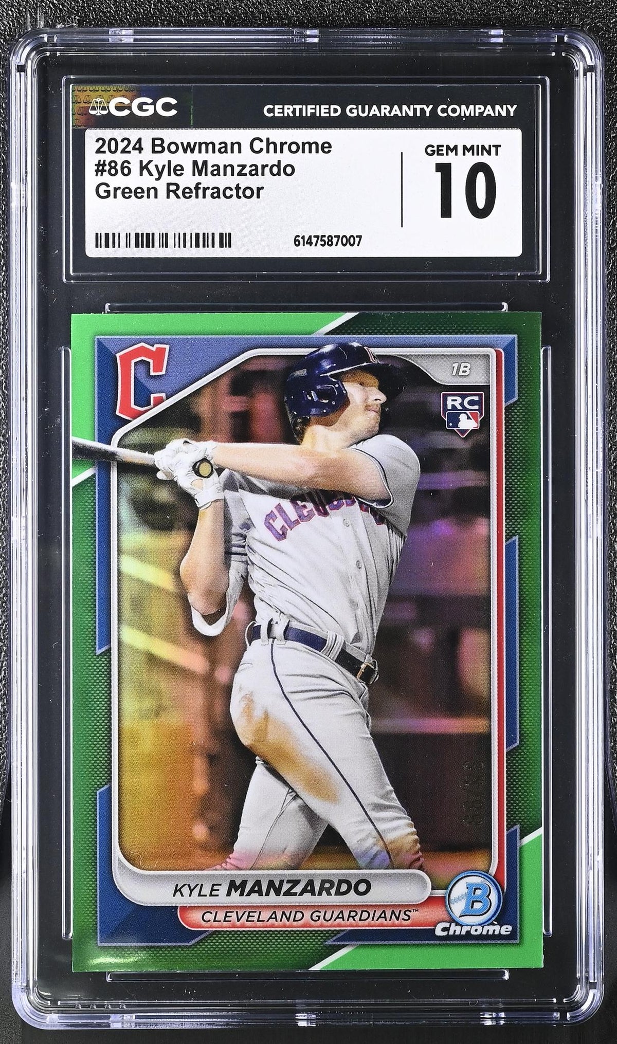2024 Bowman Chrome #86 Kyle Manzardo Green Refractor CGC 10