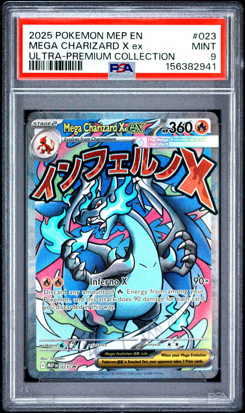 2025 Pokemon Black Star Promo Ultra Premium Collection Mega Charizard X Ex #023 PSA 9