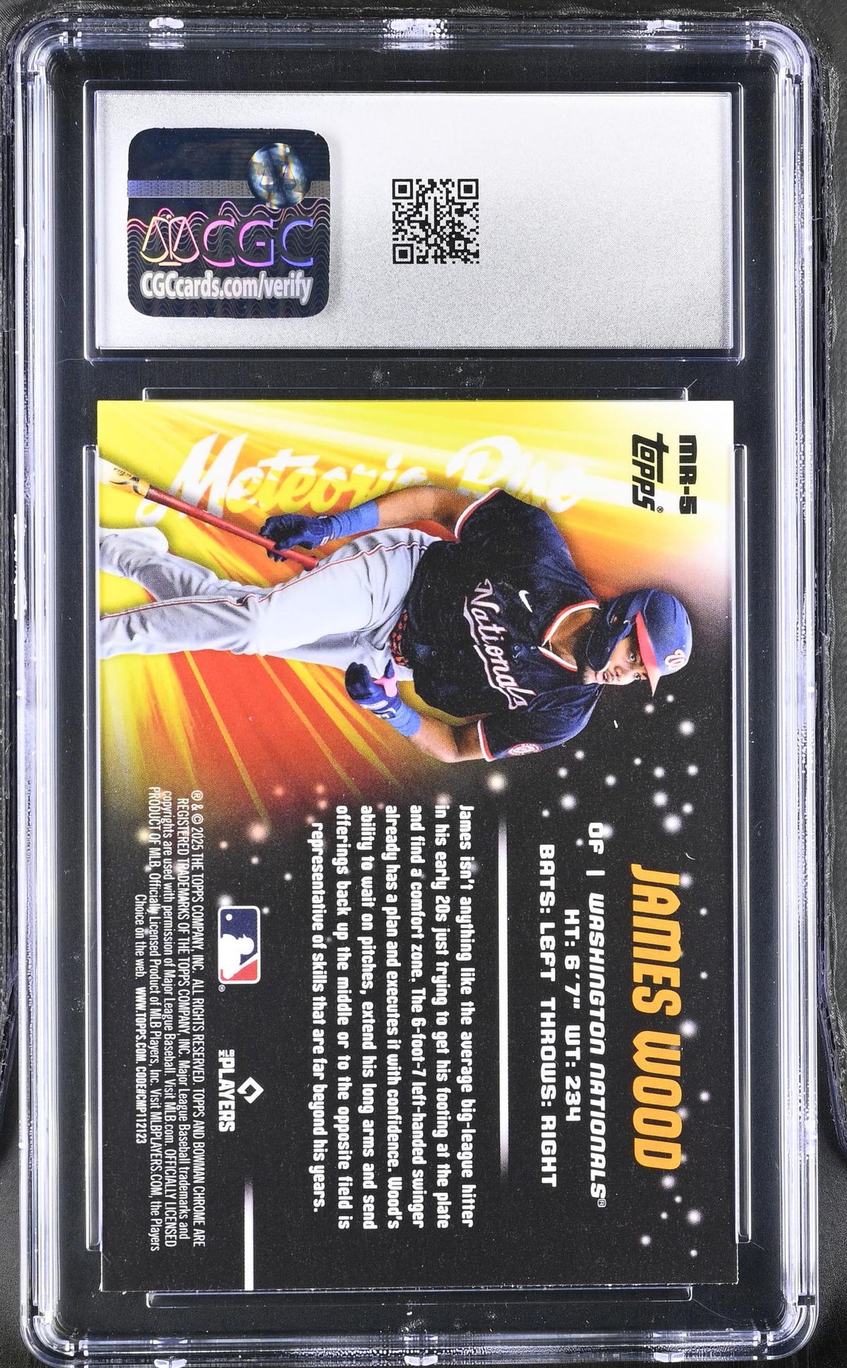 2025 Bowman Chrome #MR-5 James Wood Meteoric Rise CGC 10