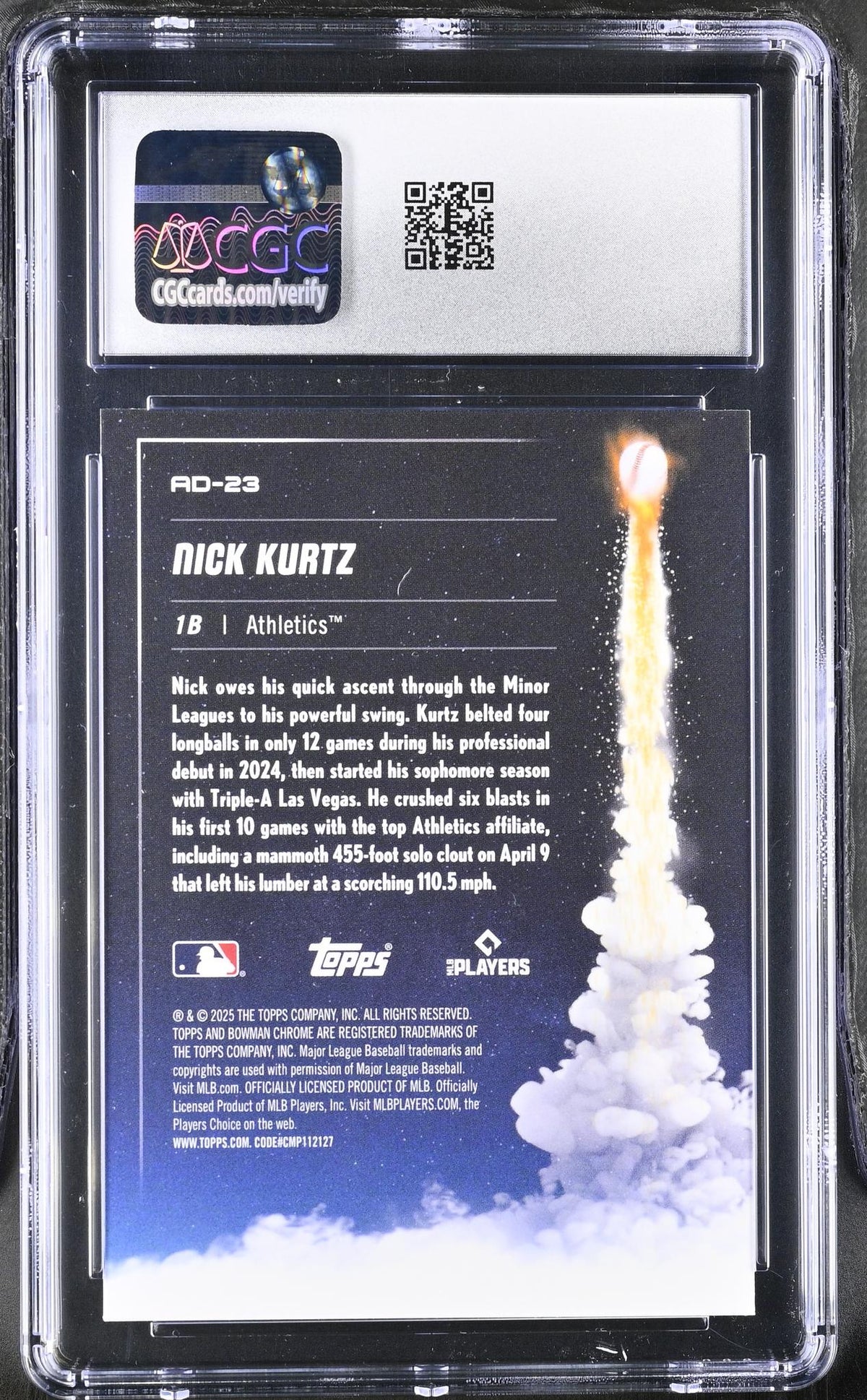 2025 Bowman Chrome #AD-23 Nick Kurtz Adios CGC 10