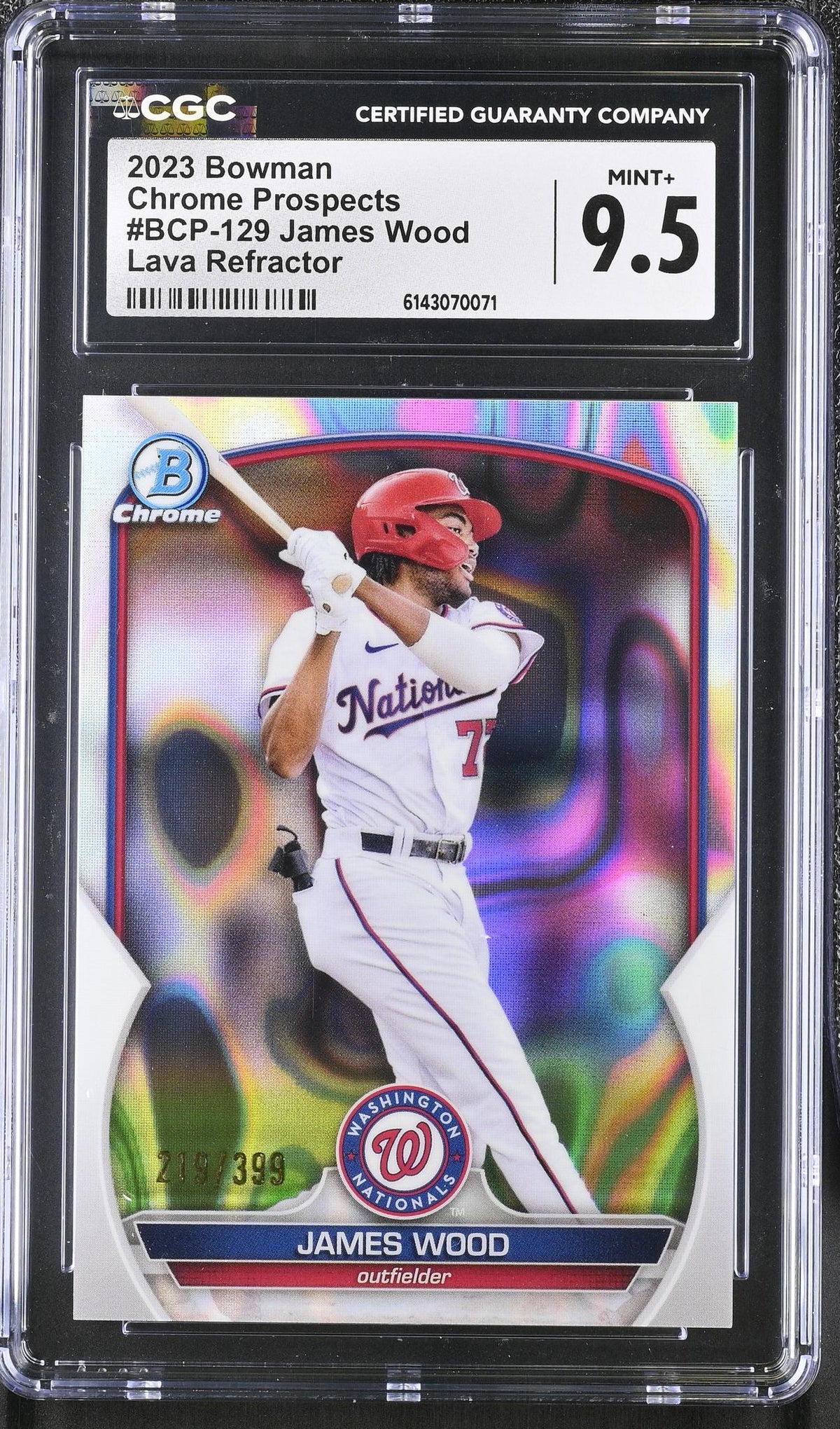 2023 Bowman Chrome #BCP-129 James Wood Chrome Prospects /399 CGC 9.5