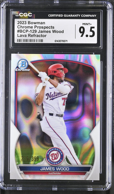 2023 Bowman Chrome Prospects James Wood #BCP-129 Lava Refractor /399 CGC 9.5