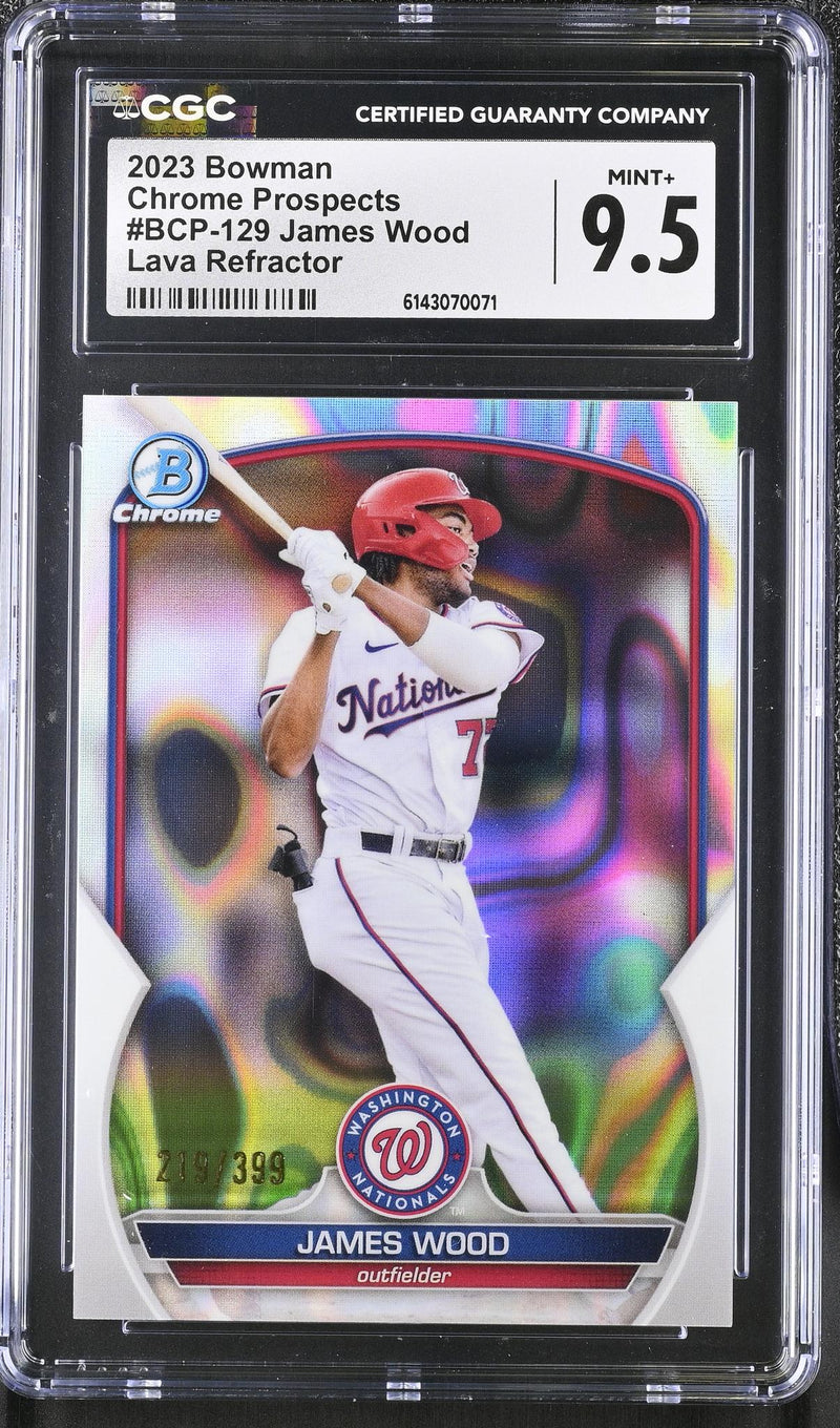 2023 Bowman Chrome Prospects James Wood #BCP-129 Lava Refractor /399 CGC 9.5