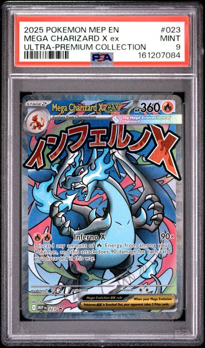 2025 Pokemon Mega Evolution Black Star Promo Ultra Premium Collection Mega Charizard X Ex #023 PSA 9