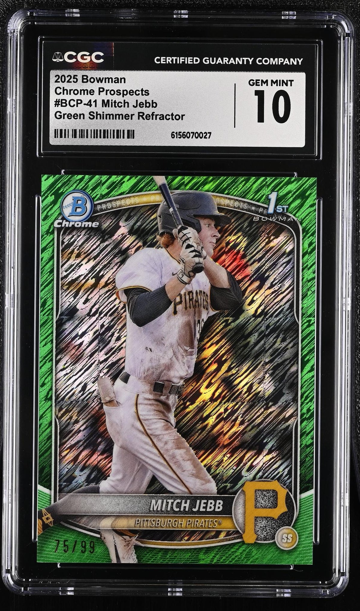 2025 Bowman Chrome #BCP-41 Mitch Jebb Chrome Prospects CGC 10