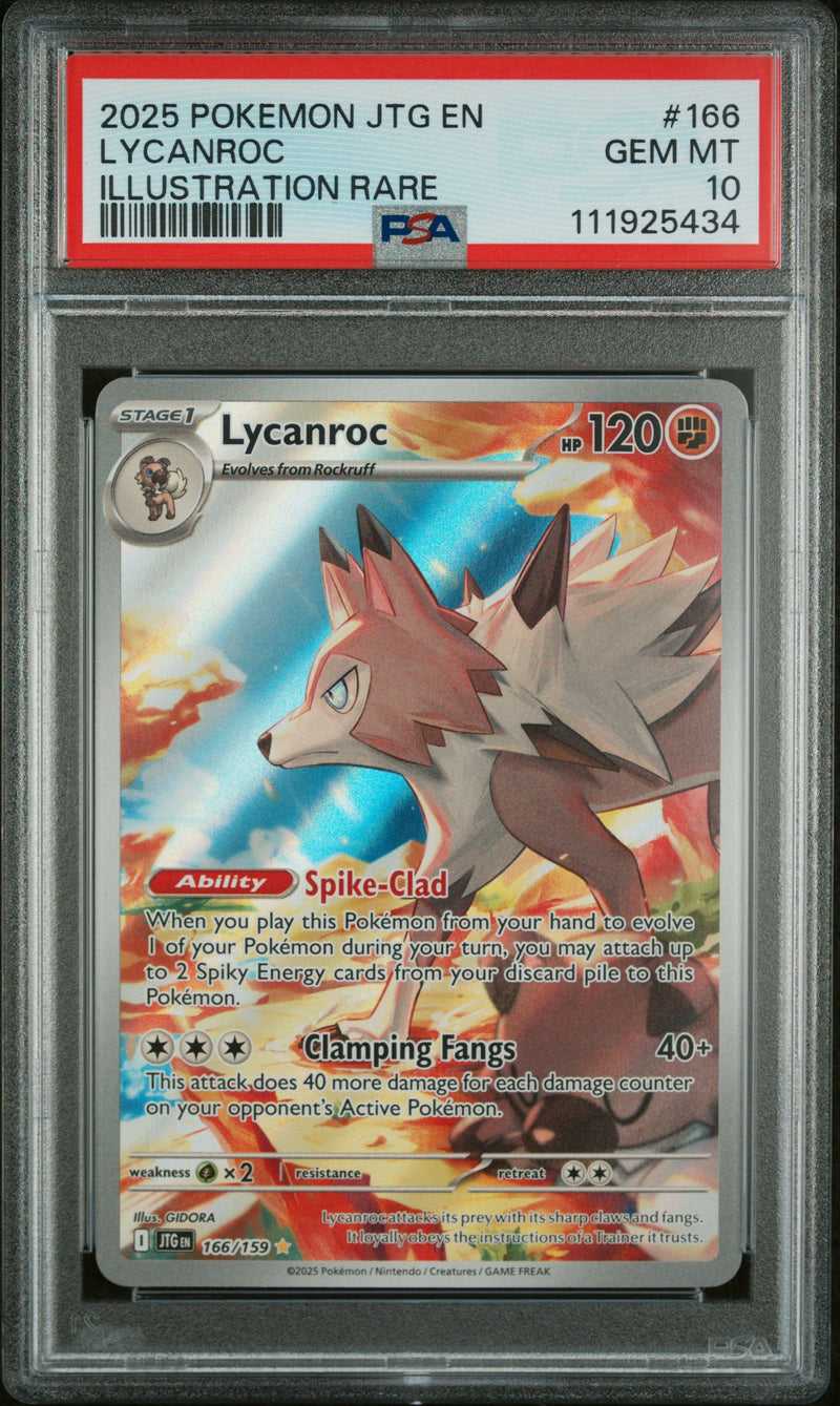 2025 Pokemon Scarlet and Violet Journey Together Illustration Rare Lycanroc #166 PSA 10
