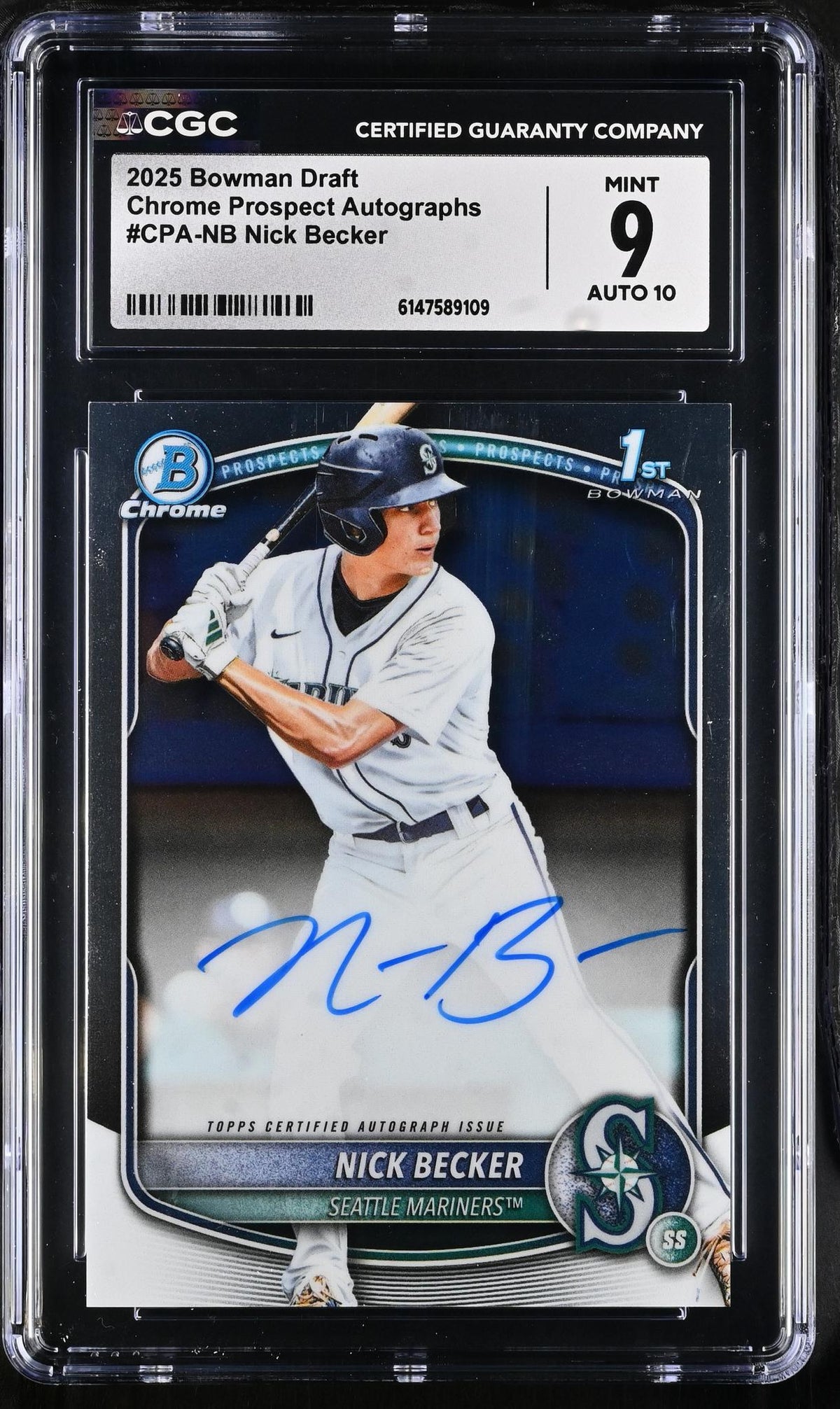 2025 Bowman #CPA-NB Nick Becker Chrome Prospect Autographs Auto CGC 9