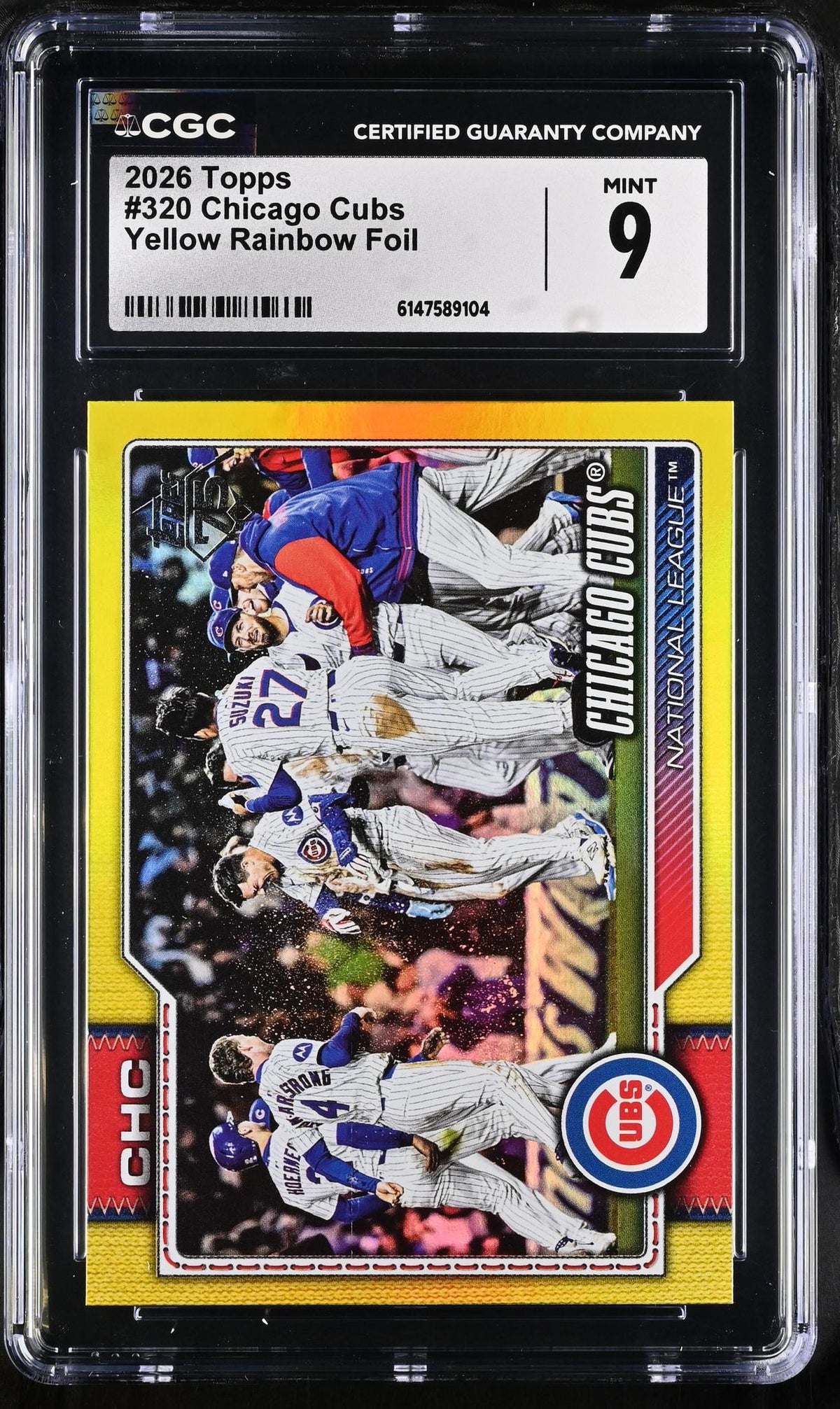 2026 Topps #320 Chicago Cubs Yellow Rainbow Foil /399 CGC 9