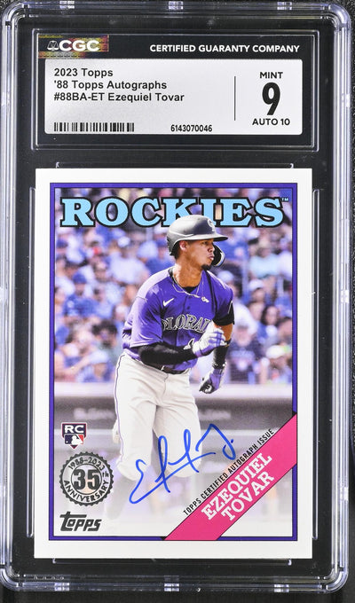 2023 Topps 1988 Topps Autographs Ezequiel Tovar #88BA-ET Auto CGC 9