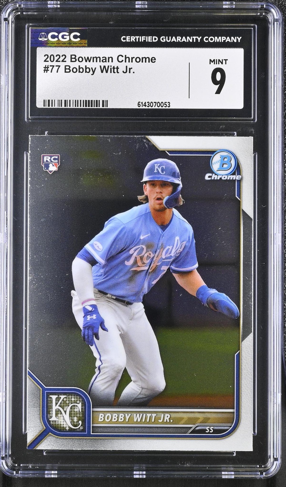 2022 Bowman Chrome Bobby Witt Jr. #77 RC CGC 9