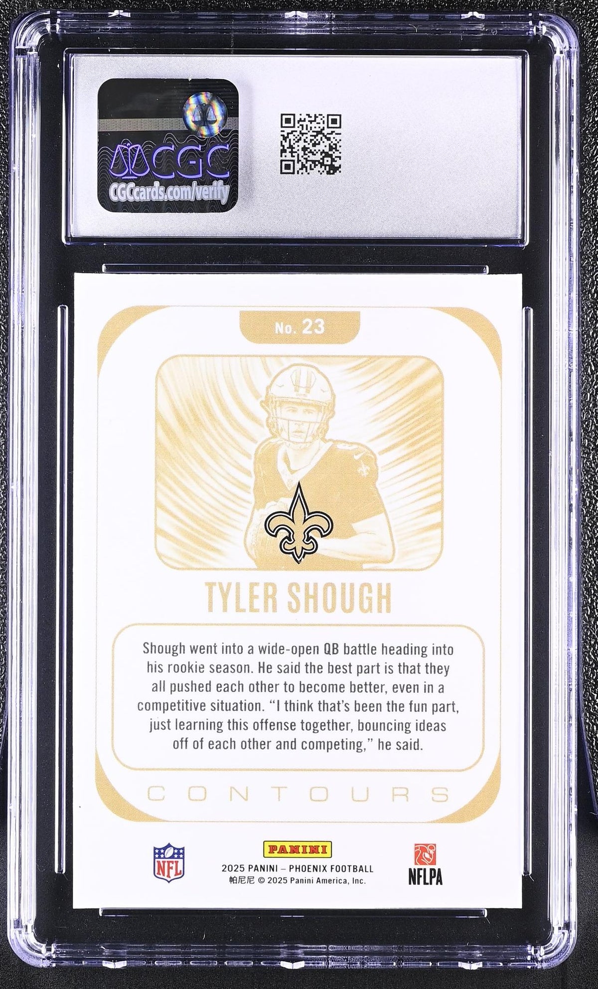 2025 Phoenix #23 Tyler Shough Contours CGC 10