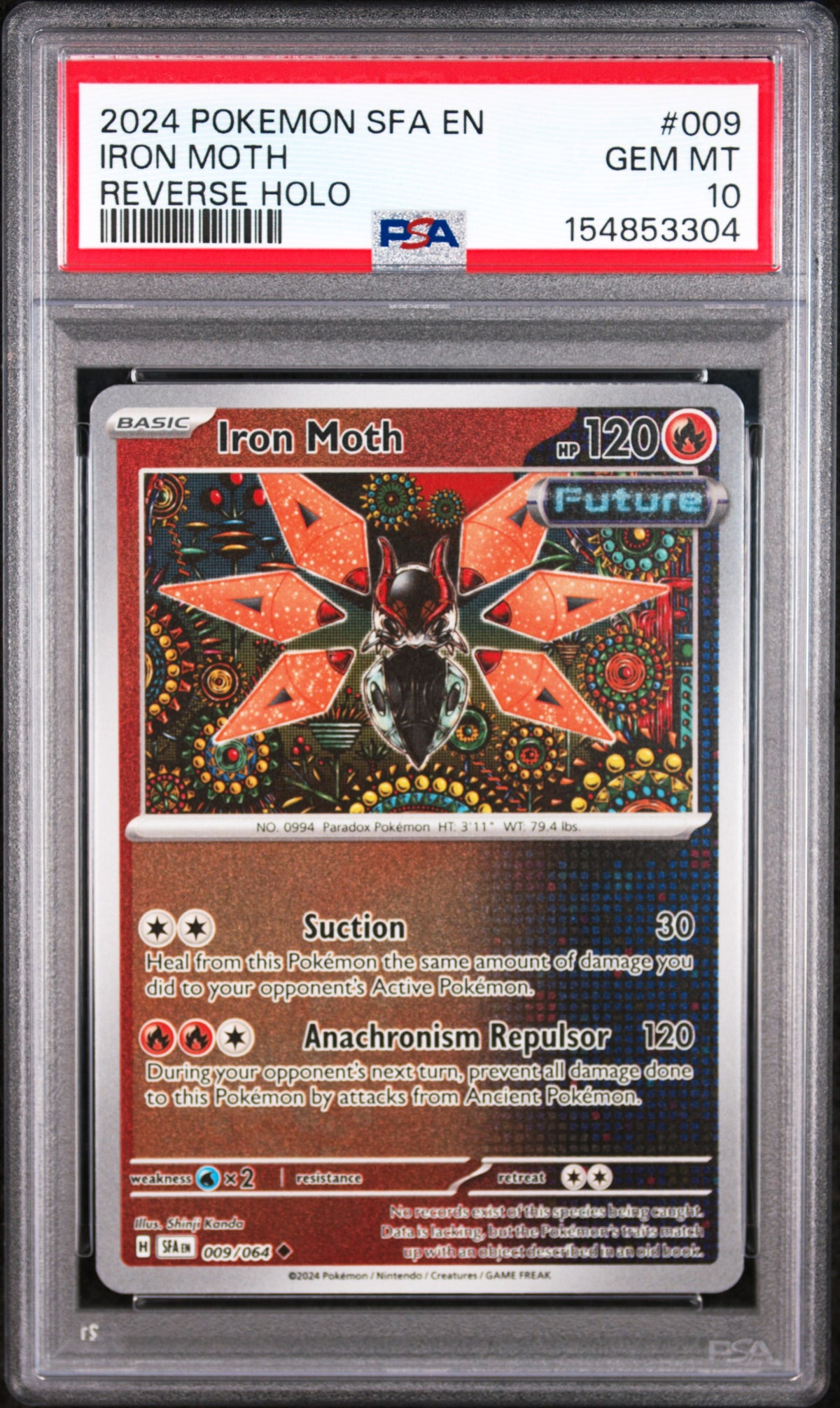 2023 Shrouded Fable - Sfa En - English Reverse Holo Iron Moth #009 PSA 10