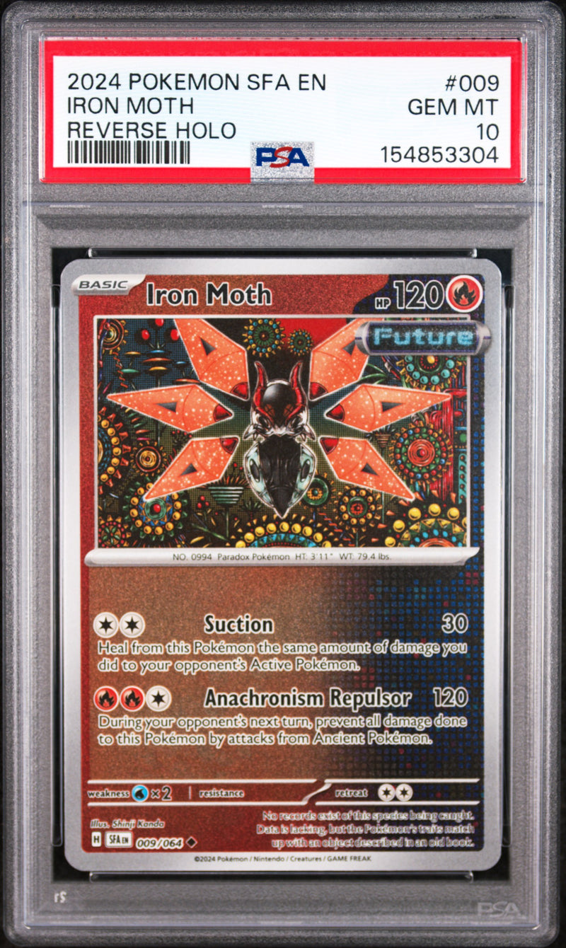 Pokémon 2024 Iron Moth #009/064 Reverse Holo PSA 10