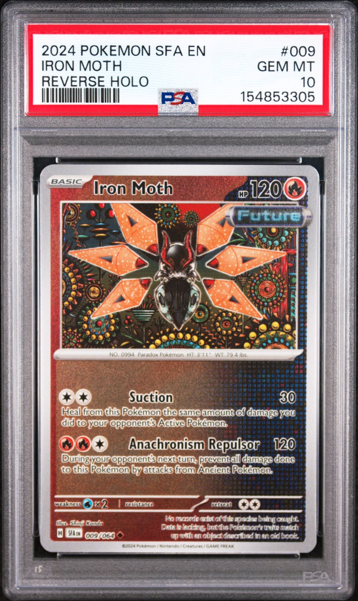 2023 Shrouded Fable - Sfa En - English Reverse Holo Iron Moth #009 PSA 10
