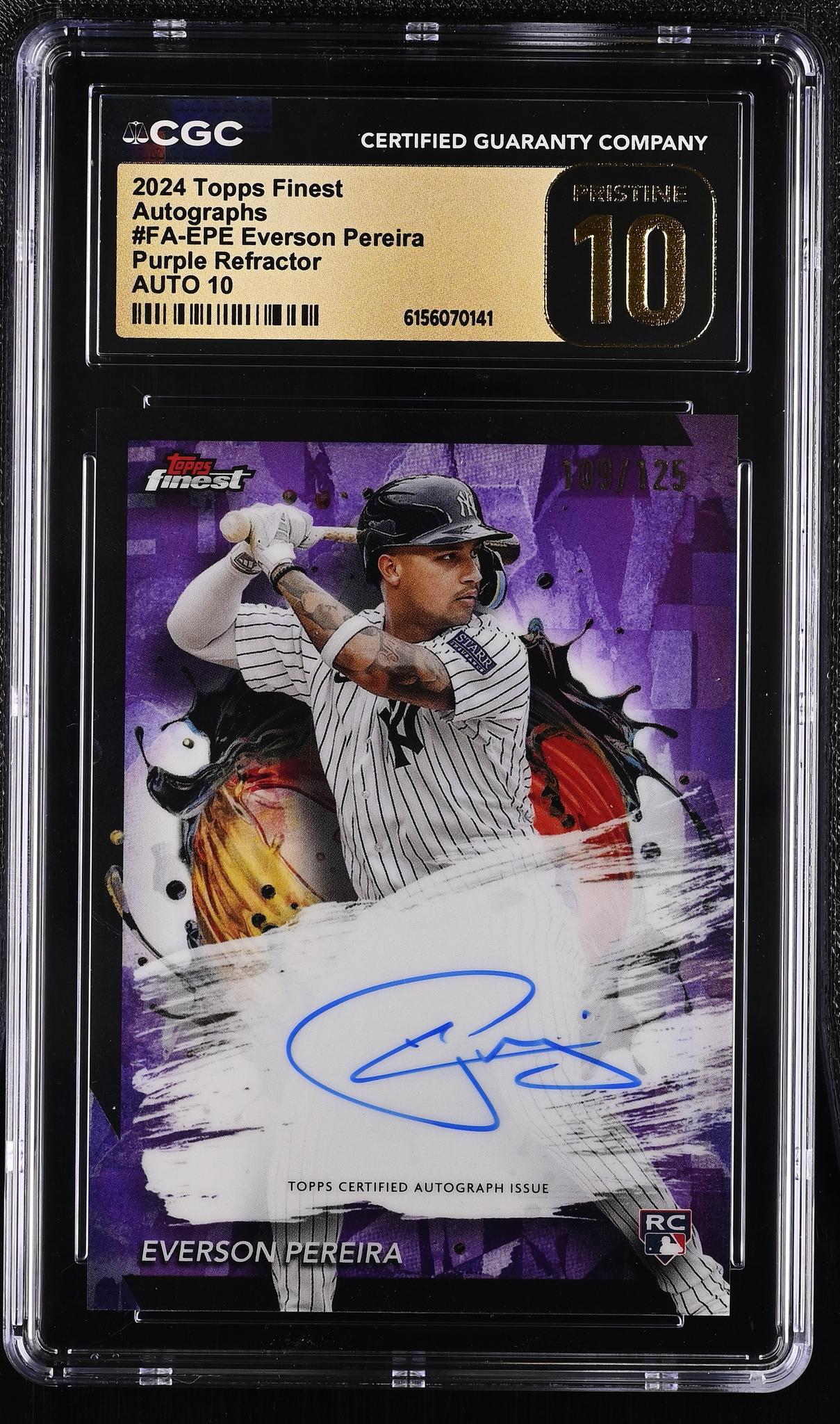 2024 Finest #FA-EPE Everson Pereira Autographs /125 Auto CGC 10