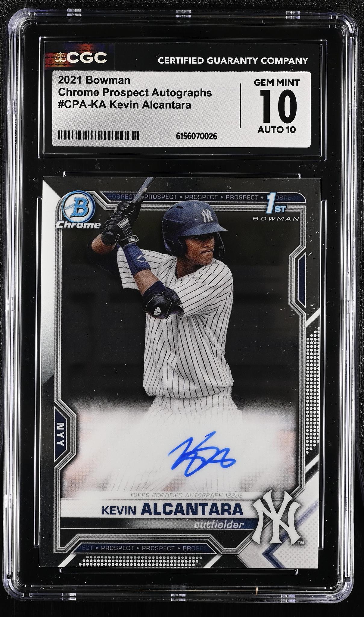 2021 Bowman #CPA-KA Kevin Alcantara Chrome Prospect Autographs Auto CGC 10