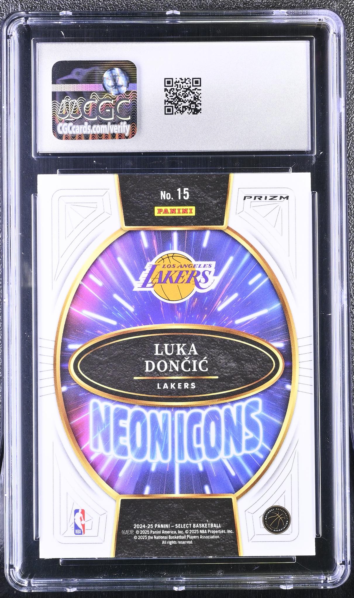 2024 Select #15 Luka Dončić Neon Icons CGC 10
