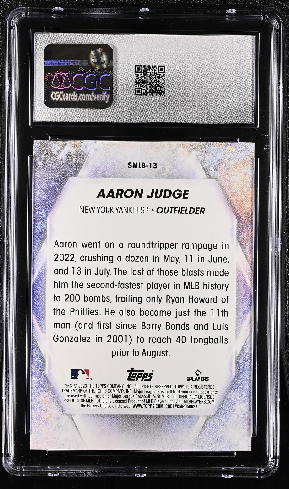 2023 Topps #SMLB-13 Aaron Judge Stars of MLB CGC 10