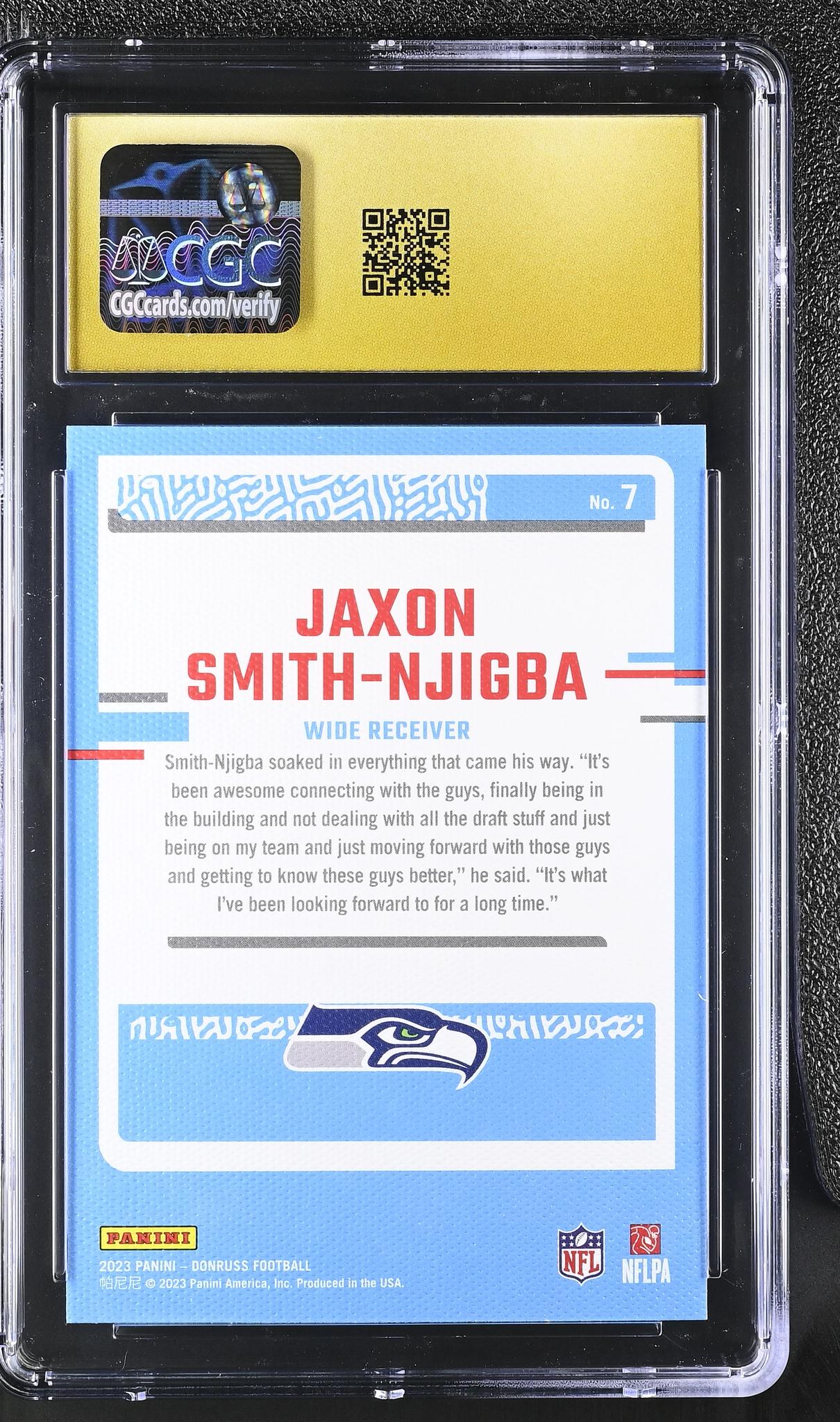 2023 Donruss #7 Jaxon Smith-Njigba Rated Rookie Portraits CGC 10